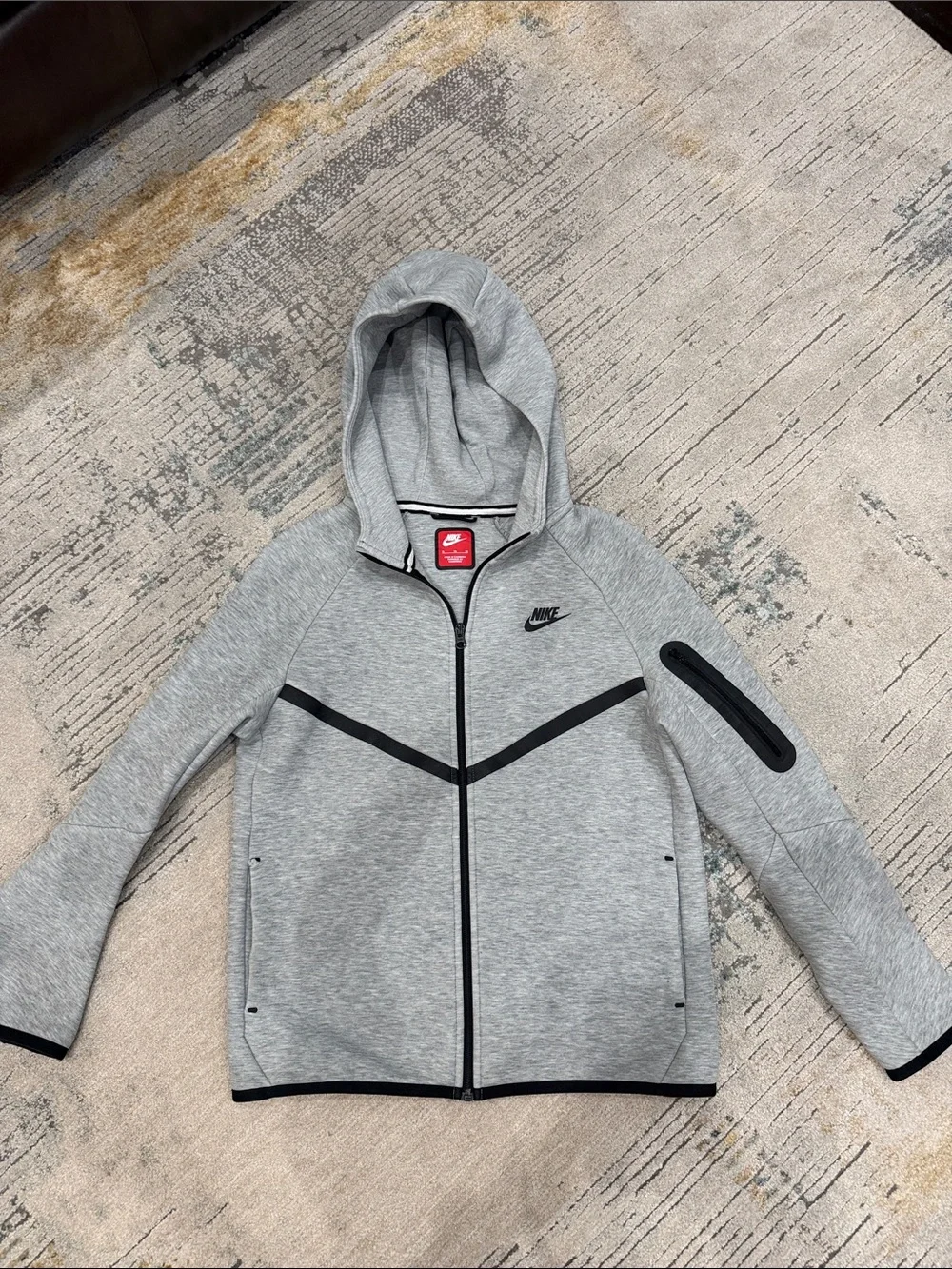 Nike Kids Light Gray Zip Jacket & Joggers Set with Black Trim